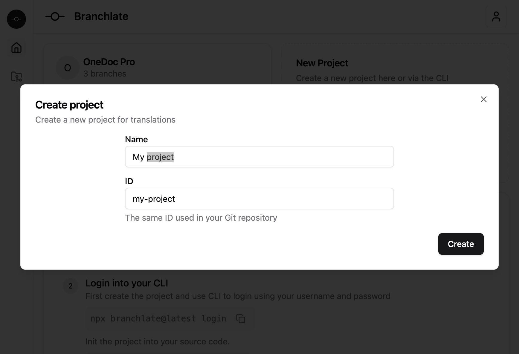 Branchlate Dashboard Screenshot